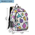 thumbnail image 2 of FORMRS Unisex School Backpack 17" Student Travel Bag with Laptop Compartment, Purple Retro Pattern, 2 of 7
