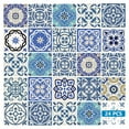 thumbnail image 2 of Mi Alma Light Blue Floral Peel & Stick Tiles - Vinyl Backsplash 8x8, 2 of 11