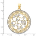 thumbnail image 4 of Real 14kt Yellow Gold White Rhodium Diamond-cut Filigree Pendant; for Adults and Teens; for Women and Men, 4 of 4