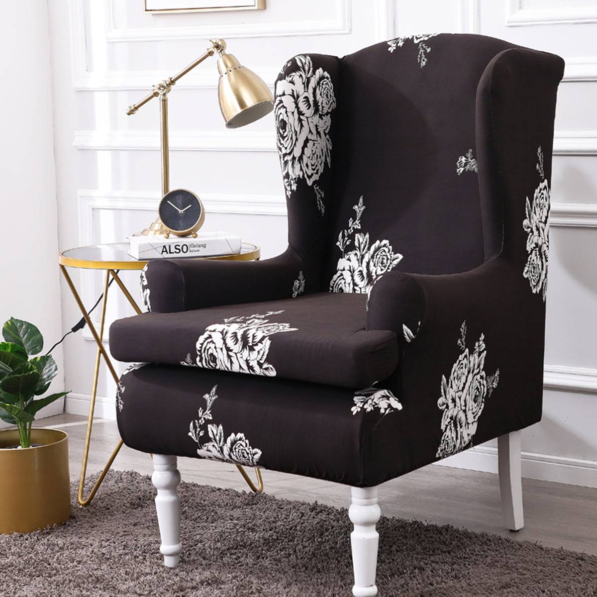 Stretch Wing Chair Cover Slipcover Wingback Armchair Sofa  Furniture 
