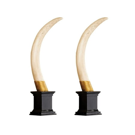 Design Toscano British Colonial Elephant Tusk Sculptural Trophy - Set of