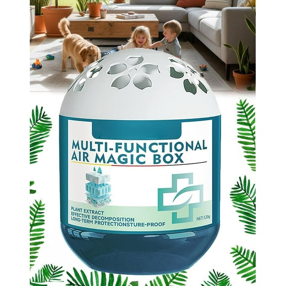 Indoor Air Purification Dust Removal Magic Box, Bringing Health to the Family, 120g Automatic Dust Collection Air Purifier Magic Box, Plant Extract Long-Lasting Freshness for Pet Areas, Home (1pc)