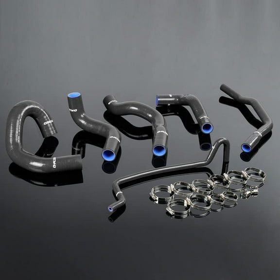 Silicone Radiator Hose Kit Black with Clamps, Fit for 05-06 Mustang GT V8 / 05-10 GT500