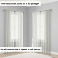 thumbnail image 2 of THD Serenity Sheer Voile Window Treatment Rod Pocket Curtain Panels - Light Filtering Curtains for Living Room - Set of 4, 2 of 7
