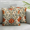 thumbnail image 3 of COMIO Designer Vintage Throw Pillow Covers Red Luxury Soft Pillows Cover with Birds Floral Pattern,Square Farmhouse Decorative Pillowcases for Couch,Bed,Outdoor, 3 of 5