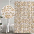 thumbnail image 4 of Farmhouse Orange Shower Curtain Set - Long 72" x 84" Washable Bathtub Curtain with 12 Hooks, Vintage Flower Leaf Botanical Plant Waterproof Fabric Stall Shower Curtains for Bathroom/Bathtub Décor, 4 of 6