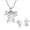 White, variant on Women's White Faux Opal Turtle Jewelry Set - Silver-Tone Necklace & Earring Set with Iridescent Opal Accents