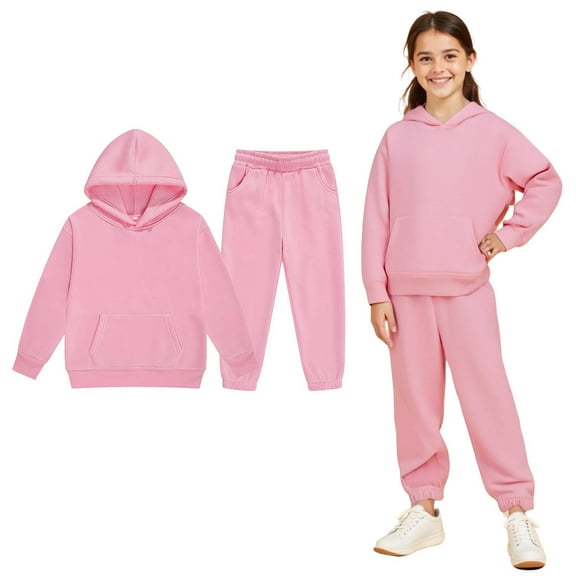 Kids Tracksuit Athletic Sweatsuits Sets 2PC Long Sleeve Pink Tracksuit Pullover Hoodie Sweatpants Fall Clothes 4-5 Years Boys Clothes