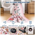thumbnail image 4 of Hasoo 8' x 10' Washable Indoor Bedroom Carpet Modern Farmhouse Floral Area Rug for Living Room Dining Room, Pink, 4 of 6
