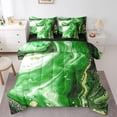 thumbnail image 1 of YST Abstract Artwork 7-Piece Comforter Set, Green Marbling Bedding, Twin Size, 1 of 4