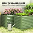 thumbnail image 4 of Outsunny Ensemble de 2 Bacs de Jardin Surélevés, Jardinière, Vert Pâle, 4 of 10