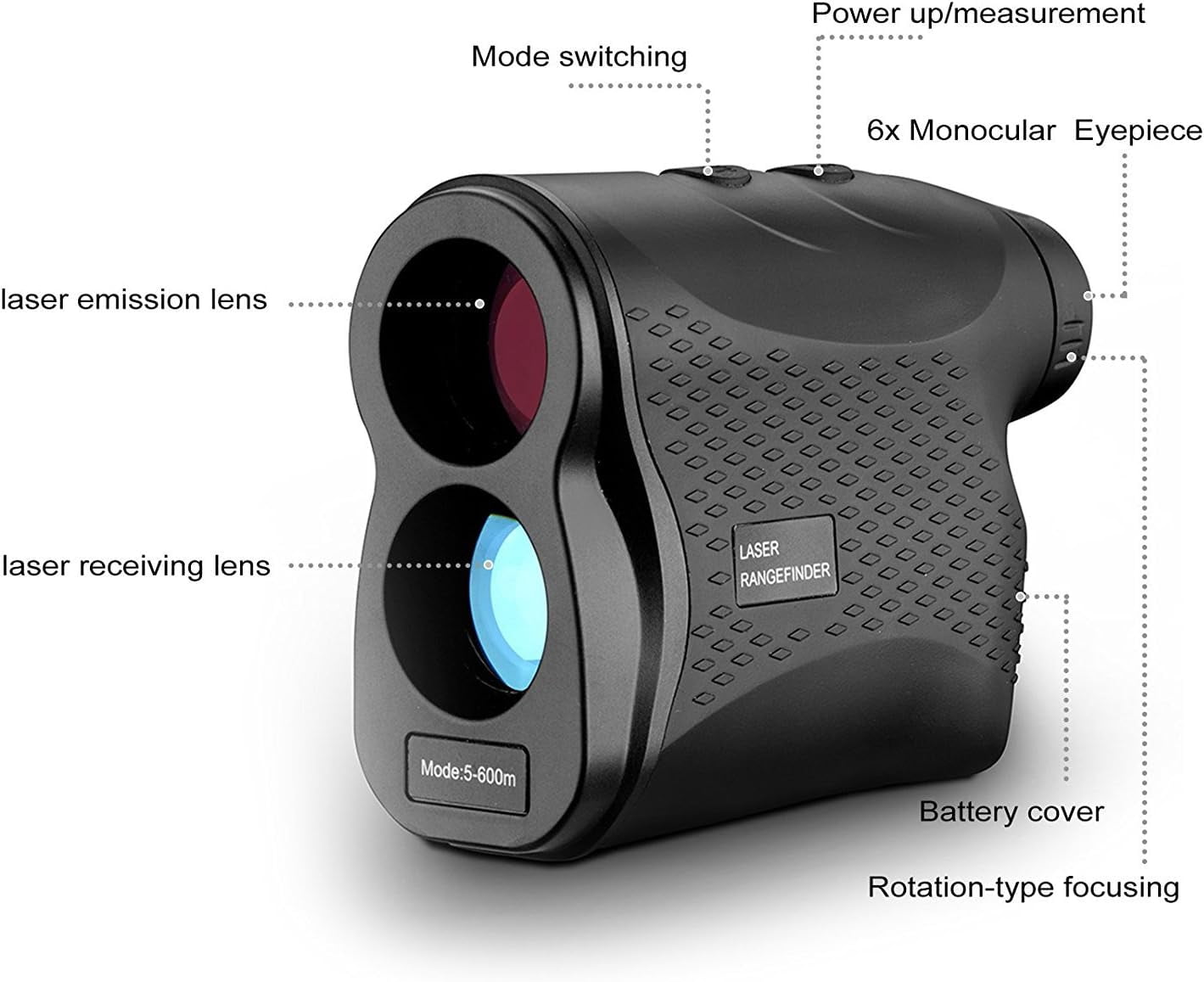 BOAYAL Golf Rangefinder 600 Yards with Slope Flag Lock 6X Magnification Laser Range Finder for Golf Hunting Measurment Tool