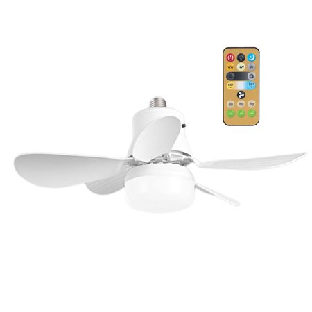 

Jiledu 2-in-1 Ceiling Fan with LED Lamp Remote Control 3 Speeds Strong Wind Low Noise Dimmable Non-Glaring Easy Installation Ceiling Fan Light