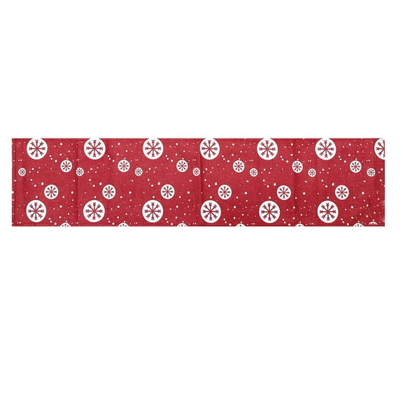 Cheapark Christmas Polyester Table Runner - Snowflake Print Crimson Fade-Resistant Decor - Ideal for Indoor & Outdoor Kitchen Parties - Festive Holiday Table Decoration