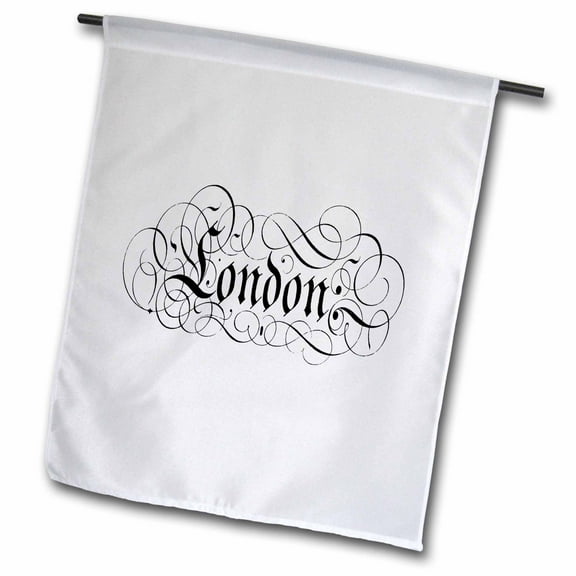 3dRose, Pretty Script Says London, 12 x 18 inch Garden Flag