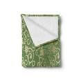 thumbnail image 2 of Green and Yellow Soft Flannel Fleece Throw Blanket, Old Fashioned Pattern with Vintage Curls Traditional Flourish, Cozy Plush for Indoor and Outdoor Use, 70" x 90", Green Yellow, by Ambesonne, 2 of 5