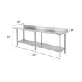 thumbnail image 2 of Excellante 30"x 96" x 35", 430 stainless steel worktable, flat top with 4" backsplash, comes in set, 2 of 2