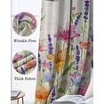 thumbnail image 3 of Watercolor Flowers Blackout Curtains for Bedroom Living Room Darkening Curtains 63 Inches Long Country Colorful Floral Bird Butterfly Window Curtain 2 Panels Set Window Treatment Drapes 42"x63", 3 of 9