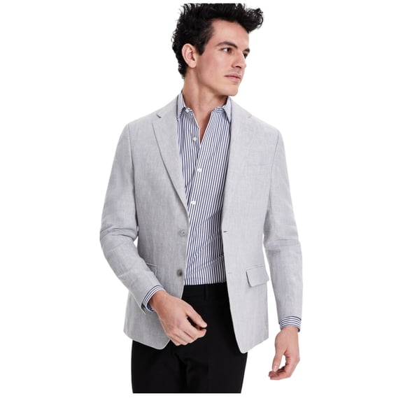 Tommy Hilfiger Mens Modern fit Sport Coat Blazer 38 R Light Grey Solid Stretch