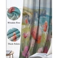 thumbnail image 3 of Pink Spring Floral Kitchen Curtains Modern Abstract Art Oil Painting Flowers Cafe Short Curtains for Bathroom Blackout Window Curtain Small Window Treatment Drapes for Bedroom Living Room 52"x45"x2, 3 of 9