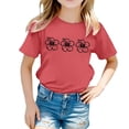 thumbnail image 1 of AWZXDE Hauts pour Filles Décontractés Imprimés Col Rond Manches Courtes T-Shirt, 1 of 5