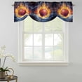thumbnail image 2 of Tie Up Valances for Windows, Basketball Adjustable Valance Curtains Window Treatment for Living Room/Bedroom Windows, Blue Red Splashing Water Fire Rod Pocket Kitchen Curtains & Drapes 42x18 Inch, 2 of 9