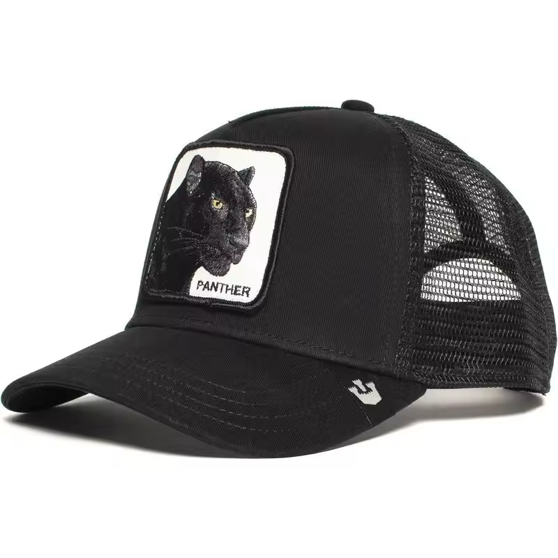 thumbnail image 2 of Gorra de béisbol bordada de animales, Gorra de malla, gorra de béisbol de la malla del botón a presión de los hombres, 2 of 4