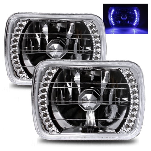 7x6 H6052/H6054 3D White SMD Ring Tube Chrome Diamond Headlights Conversion Kit