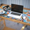 thumbnail image 3 of Long Mouse Pads for Desk,Basset Hound Dog and Flower Desk Mats on Top Of Desks, Desk Mouse Pad Extra Large with 3mm Non-Slip Base and Stitched Edge for Gaming,Office,Work,Home 35.4"x15.7", 3 of 6