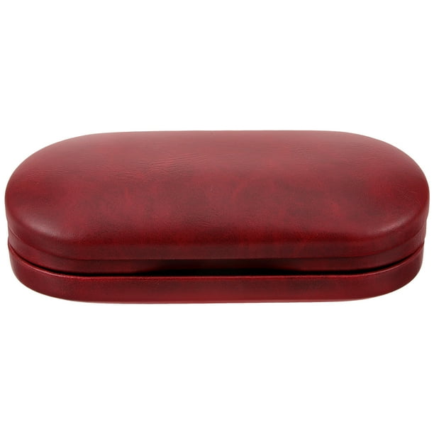EeaseMX Estuche 2 en 1 para gafas y lentes de contacto, de doble capa, portátil, para miopía, para viajes en casa (rojo)