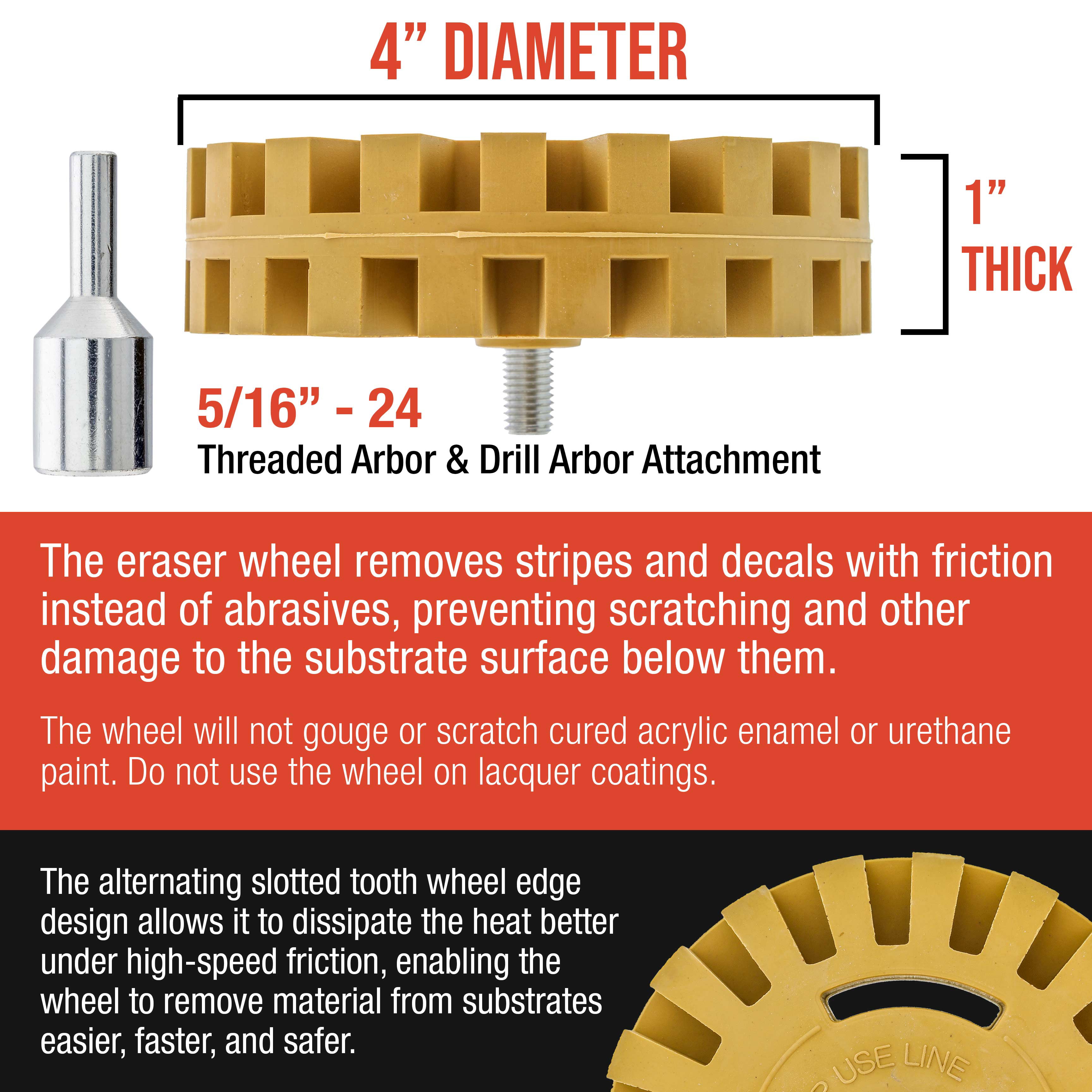 DOITOOL 2pcs Rubber Remover Wheel Eraser Wheel Rubber Wheel Vinyl