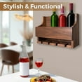 thumbnail image 3 of Rustic Natural Walnut Wine Rack and Long-stem Glass Holder - Bottle Organizer, Storage Display, or Home Decor 14, 3 of 6
