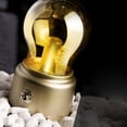 thumbnail image 3 of Lámpara de noche recargable por USB con forma de bombilla, luz continua, para dormitorio, mesita de noche, color dorado, 3 of 5