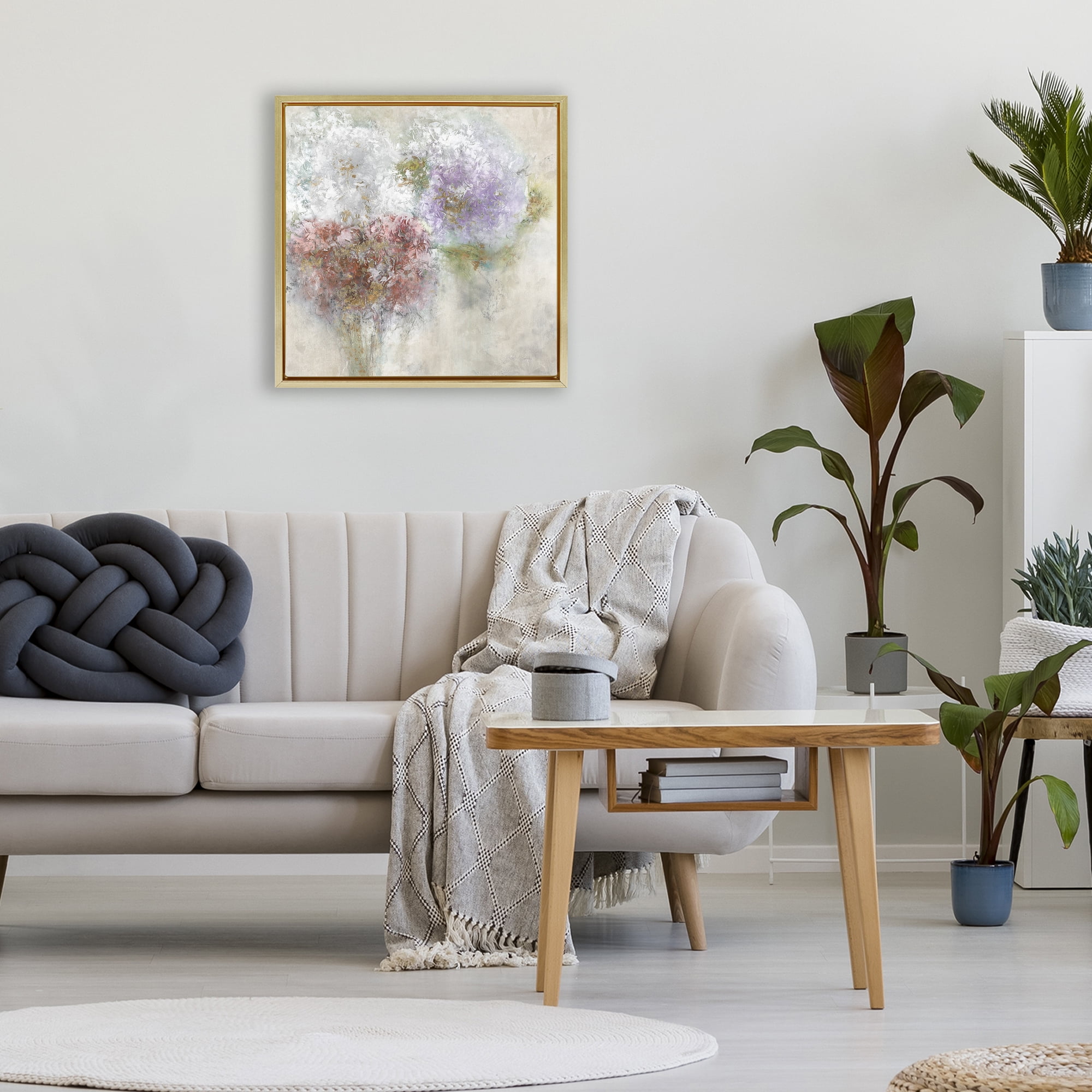 Stupell Industries Dappled Visuals Flowers Gold Framed Floater Canvas Wall Art, design by Leah Rei