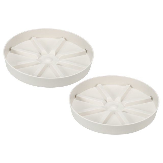 Uxcell 6 Inch Plant Saucers Tray, Durable Plastic Round Flower Pot Drip Tray, White 2Pcs, White 7.5 Inch