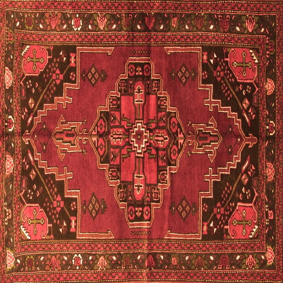 Ahgly Company Indoor Square Persian Orange Traditional Area Rugs, 8' Square