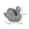 thumbnail image 5 of Benjara Jina Planter with Swan Sculpted Details- Gray Terracotta 10", 5 of 5