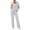 Gray, variant on 2 Piece Sets for Women Going Out Fashion Button Long Sleeve Hooded Top Wide Leg Pants Suit Soft Stretchy Ribbed Knit Loungewear Set Versatile Solid Color Daily Wear Suit Set 3XL