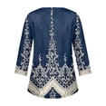 thumbnail image 5 of Ichuanyi liquidación de la moda de la moda para mujeres en v algluce de vía en V de manga 3/4 estampado casual de camiseta casual de camiseta ICHUANYI WER2023081601534, 5 of 5