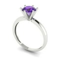thumbnail image 2 of Solitaire Engagement Ring for Women - 1ct Natural Amethyst in 14K White Gold Promise Ring, 2 of 6