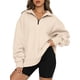 thumbnail image 1 of Txlixc Suéter con cremallera de un cuarto para mujer Color sólido Suéter suelto de manga larga de ocio Fall Street Txlixc  moda, 1 of 6