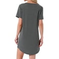 thumbnail image 3 of INSPIRE CHIC Women's Sleepshirt T-shirt Dress Colorful Striped Short Sleeve Nightshirt Nightgown 2XL Gray, 3 of 6