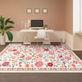 thumbnail image 4 of Ultrug Floral Area Rug Soft Non Slip Vintage Rugs for Living Room Bedroom Home Deocr Flower Carpet,9'x12',Beige, 4 of 7