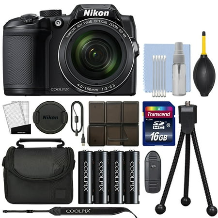 Nikon Coolpix B500 16MP Digital Camera 40x Optical Zoom Black Full-HD + 16GB Kit