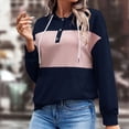 thumbnail image 2 of Defitshape Women's s Long Sleeve Sweatshirt Fall Pullover Hooded Fashion Comfy Casual Fitted Button Loose Hoodie Navy Small, 2 of 4