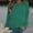 #076-Green, variant on Craaazy Button Down Shirts for Women 3/4 Sleeve Solid Color Blouse V-neck Casual Top Gifts For Women