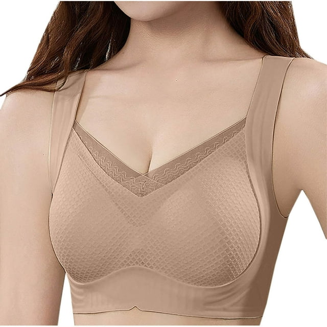 Timegard Bras for Women Wireless Lace Full Coverage High Support Comfy Everyday Bralette Solid Color
