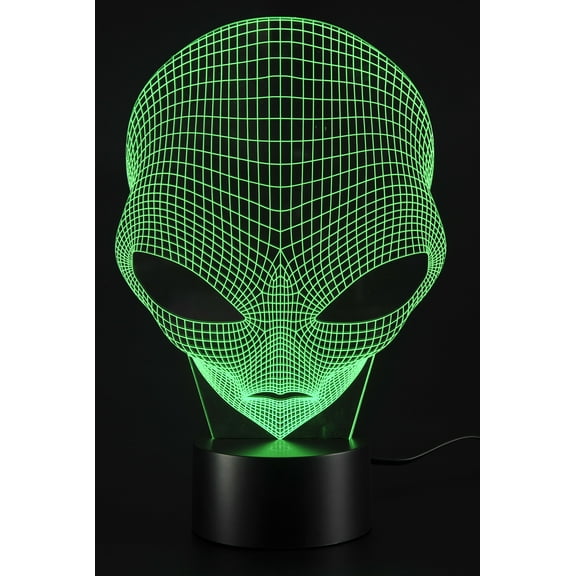 Bisontec 3D Illusion Grow LED Alien Shapes Lamp 7 Colors USB Power