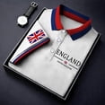 thumbnail image 3 of Men's England United Kingdom Flag Polo Shirt – Union Jack Print Short Sleeve Button Down Collared Shirt – Casual Business Top for UK National Day & Sports – Sizes S-XXXXXL, 3 of 4