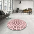 thumbnail image 4 of Ahgly Company Machine Washable Indoor Rectangle Transitional Pink Bubble Gum Pink Area Rugs, 7' x 9', 4 of 7